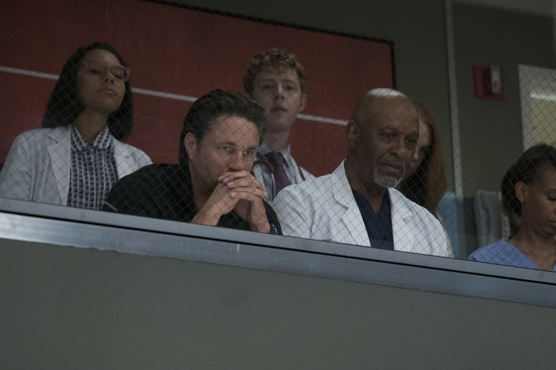 Während sich Richard (James Pickens Jr., r.) mit neuen möglichen Anfängern herumschlagen muss, fällt es Nathan (Martin Henderson, 2.v.l.) schwer, mi... - Bildquelle: Richard Cartwright 2017 American Broadcasting Companies, Inc. All rights reserved.
