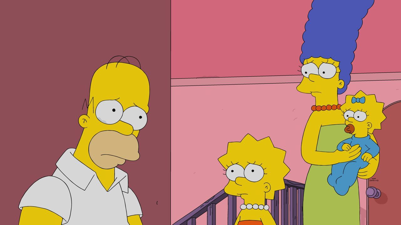 (v.l.n.r.) Homer; Lisa; Marge; Maggie - Bildquelle: © 2022 by 20th Television.
