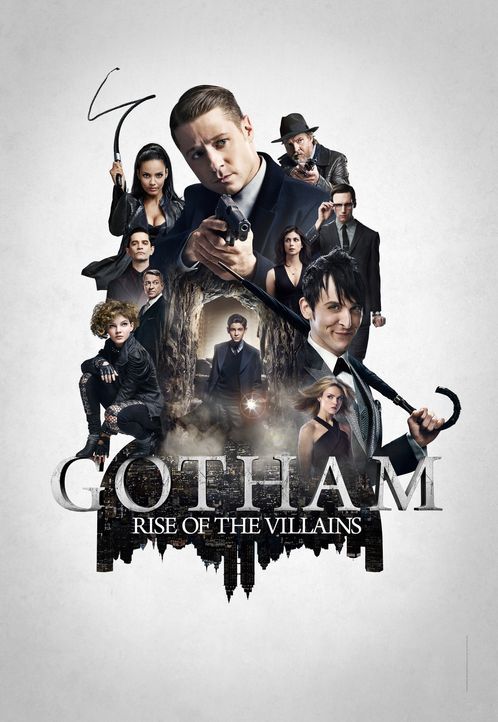 (2. Staffel) - Gotham: (vorne l. im Uhrzeigersinn) Selina (Camren Bicondova), Alfred (Sean Pertwee), Theo (James Frain) und Tabitha Galavan (Jessica... - Bildquelle: Warner Brothers