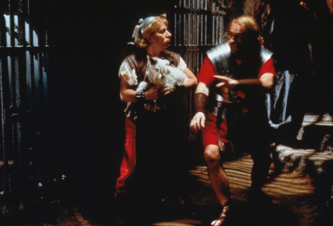Voller Kampfesmut sind Asterix (Christian Clavier, l.) und sein Freund Obelix (Gerald Depardieu, r.) nach Rom gezogen, um Miraculix zu retten ... - Bildquelle: Constantin Film