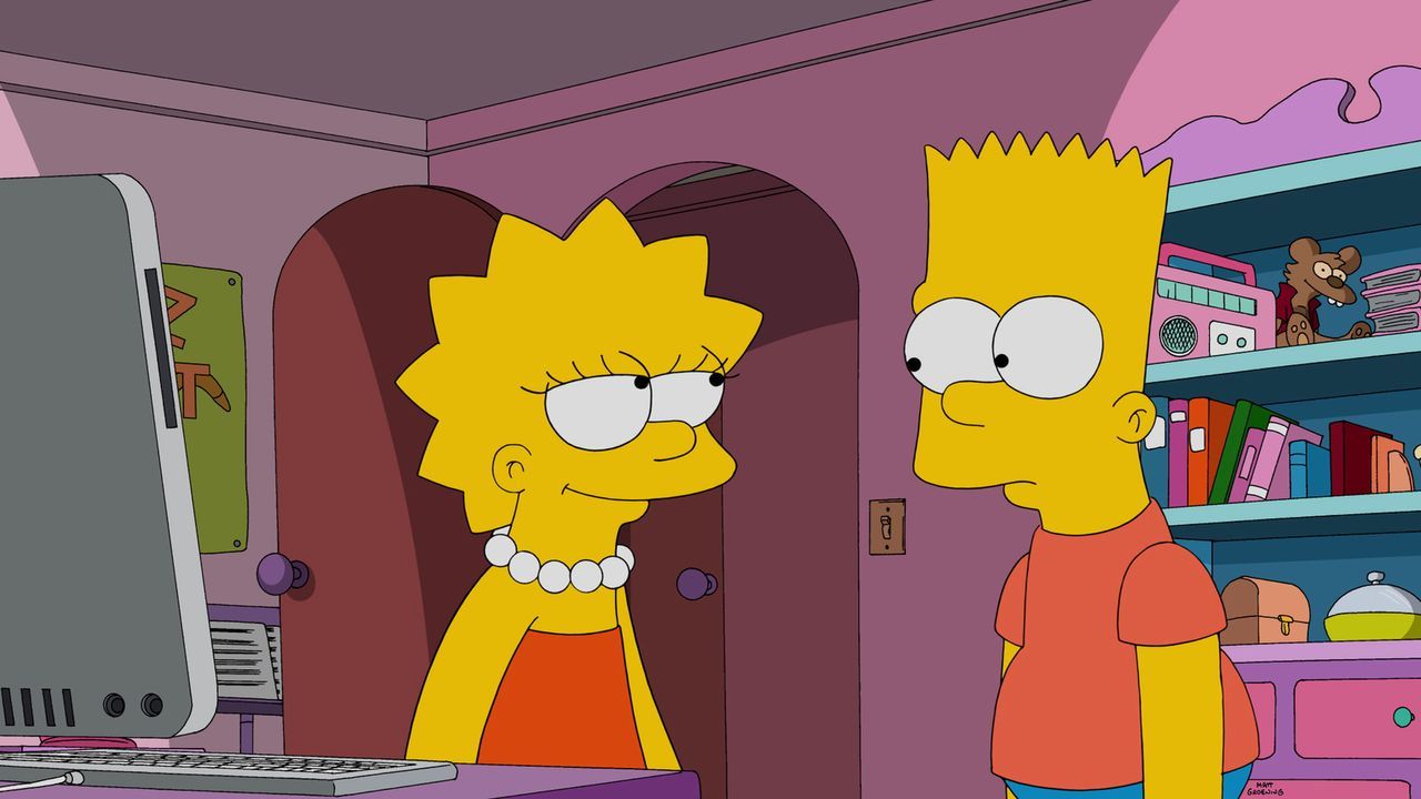 Während Lisa (l.) versucht, das Image der ersten Erfinderin Springfields wieder herzustellen, glauben Homer und Marge, dass ihr Sohn Bart (r.) ein P... - Bildquelle: 2015 Fox and its related entities.  All rights reserved.