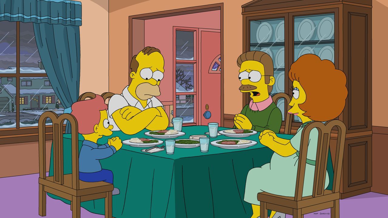 (v.l.n.r.) Rod; Homer; Ned; Maude - Bildquelle: 2021 by 20th Television.