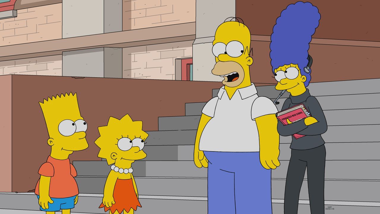 (v.l.n.r.) Bart; Lisa; Homer; Marge - Bildquelle: 2021-2022 20th Television.