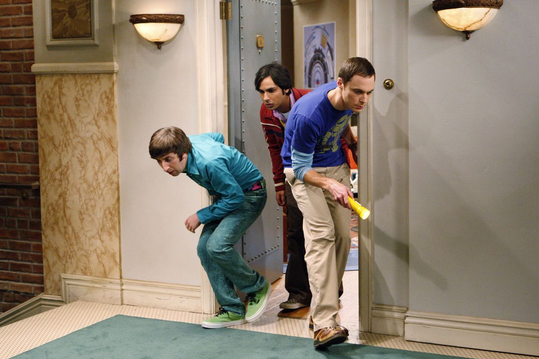 Was haben Sheldon (Jim Parsons, r.), Rajesh (Kunal Nayyar, M.) und Howard (Simon Helberg, l.) nur vor? - Bildquelle: Warner Bros. Television