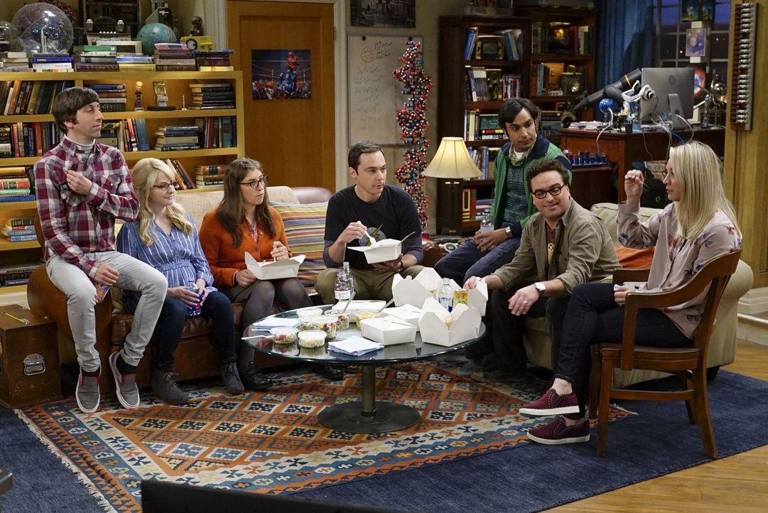 Haben alle mit ganz unterschiedlichen Projekten zu tun: (v.l.n.r.) Howard (Simon Helberg), Bernadette (Melissa Rauch), Amy (Mayim Bialik), Sheldon (... - Bildquelle: Warner Bros. Television