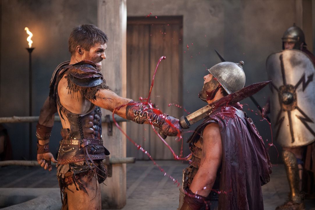 Ein Barbar rastet aus: Spartacus (Liam McIntyre) lehrt die Römer das Fürchten ... - Bildquelle: 2013 Starz Entertainment, LLC.  All Rights Reserved