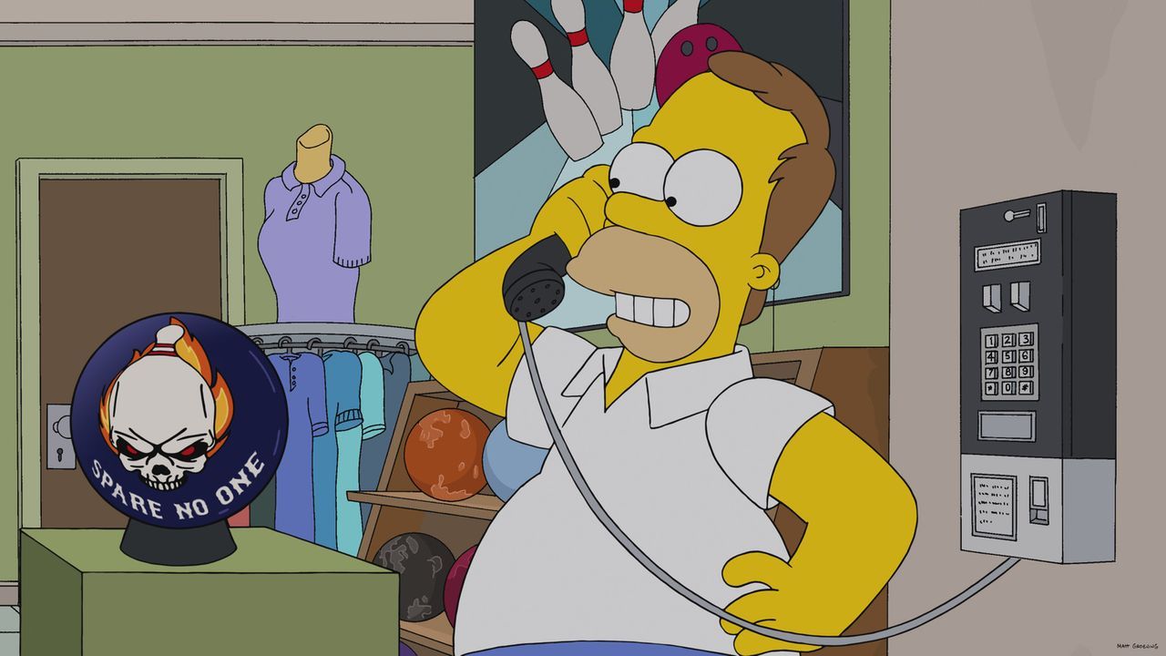 In jungen Jahren war Homer zu leichtfertig: Statt seine Apple-Aktien zu halten, verkaufte er sie und gab das Geld völlig sinnlos für eine Bowlingkug... - Bildquelle: 2013 Twentieth Century Fox Film Corporation. All rights reserved.