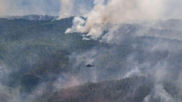 Waldbrände: Rauchschwaden über Sächsischer Schweiz