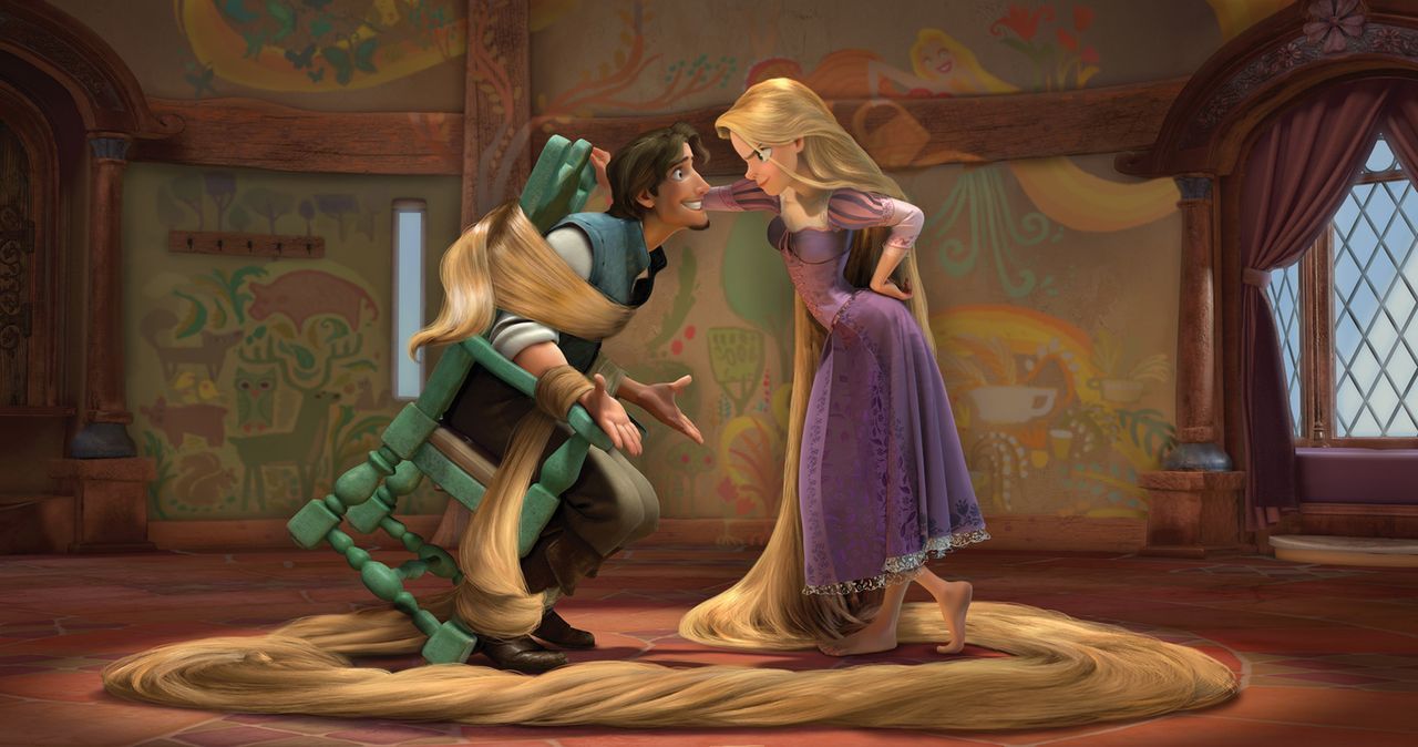 Auf der Suche nach einem besonderen Himmelsphänomen spannt die schöne Rapunzel (r.) den Dieb Flynn Rider (l.) ein, um endlich aus ihrem Turm herausz... - Bildquelle: Disney.  All rights reserved