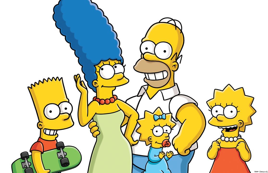(25. Staffel) - Eine fast normale Familie: Lisa (r.), Marge (2.v.l.), Maggie (M.), Homer (2.v.r.) und Bart (l.) ... - Bildquelle: 2014 Twentieth Century Fox Film Corporation. All rights reserved.