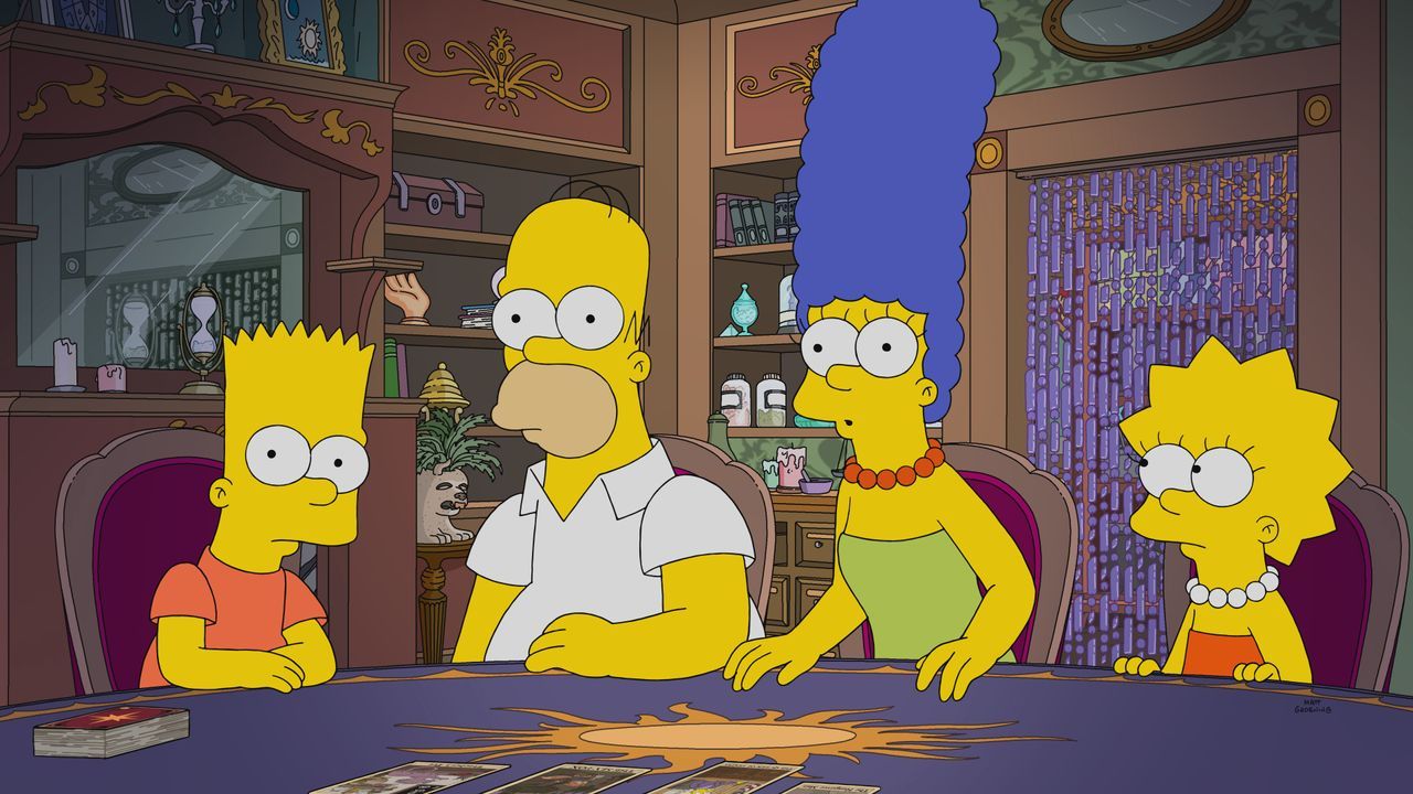 (v.l.n.r.) Bart; Homer; Marge; Lisa - Bildquelle: 2021 by 20th Television.