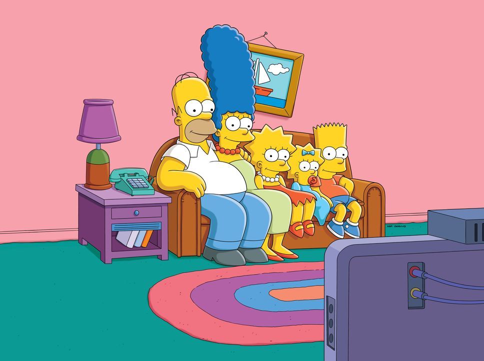 (33. Staffel) - (v.l.n.r.) Homer; Marge; Lisa; Maggie; Bart - Bildquelle: 2021 Fox Media LLC. All rights reserved.