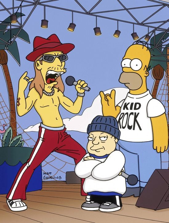 Homer (r.) lernt bei seinem Florida-Urlaub Kid Rock (l.) kennen ... - Bildquelle: und TM Twenthieth Century Fox Film Corporation - Alle Rechte vorbehalten