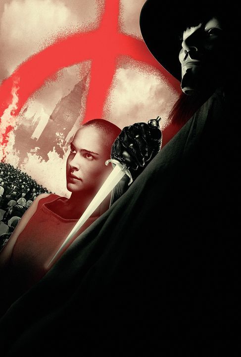 Vendetta (Hugo Weaving, r.) ist ein maskierter Freiheitskämpfer, der es sich zum Ziel gesetzt hat, das Regime des Kanzlers zu beenden! Bei einem sei... - Bildquelle: Warner Bros. Pictures