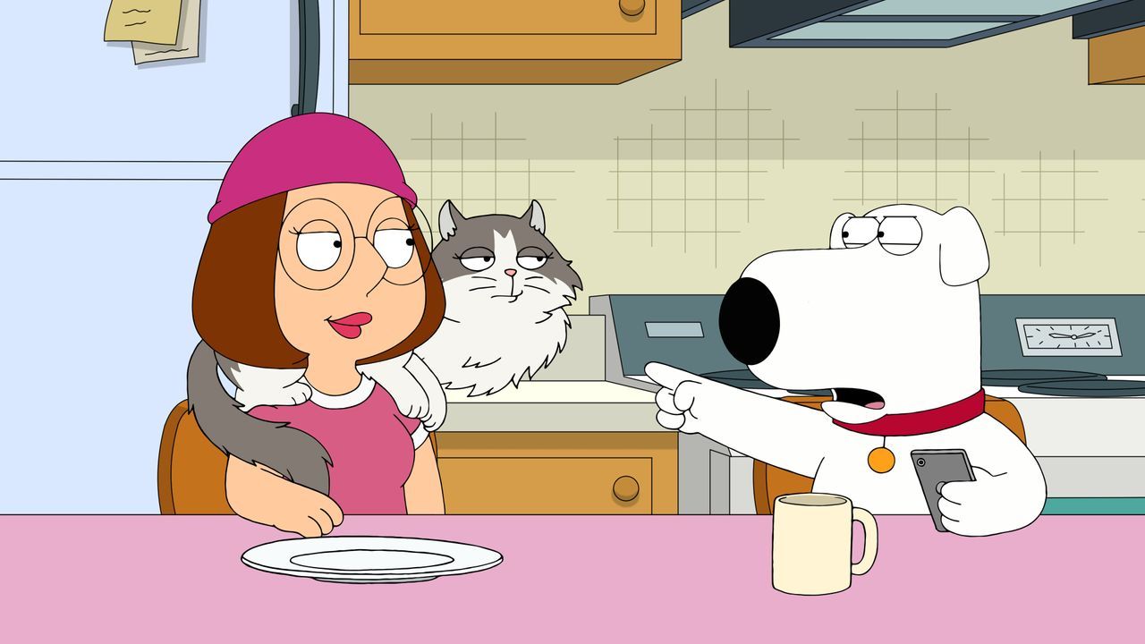 (v.l.n.r.) Meg Griffin; Pouncey; Brian Griffin - Bildquelle: 2021-2022 Fox Broadcasting Company, LLC. All rights reserved.