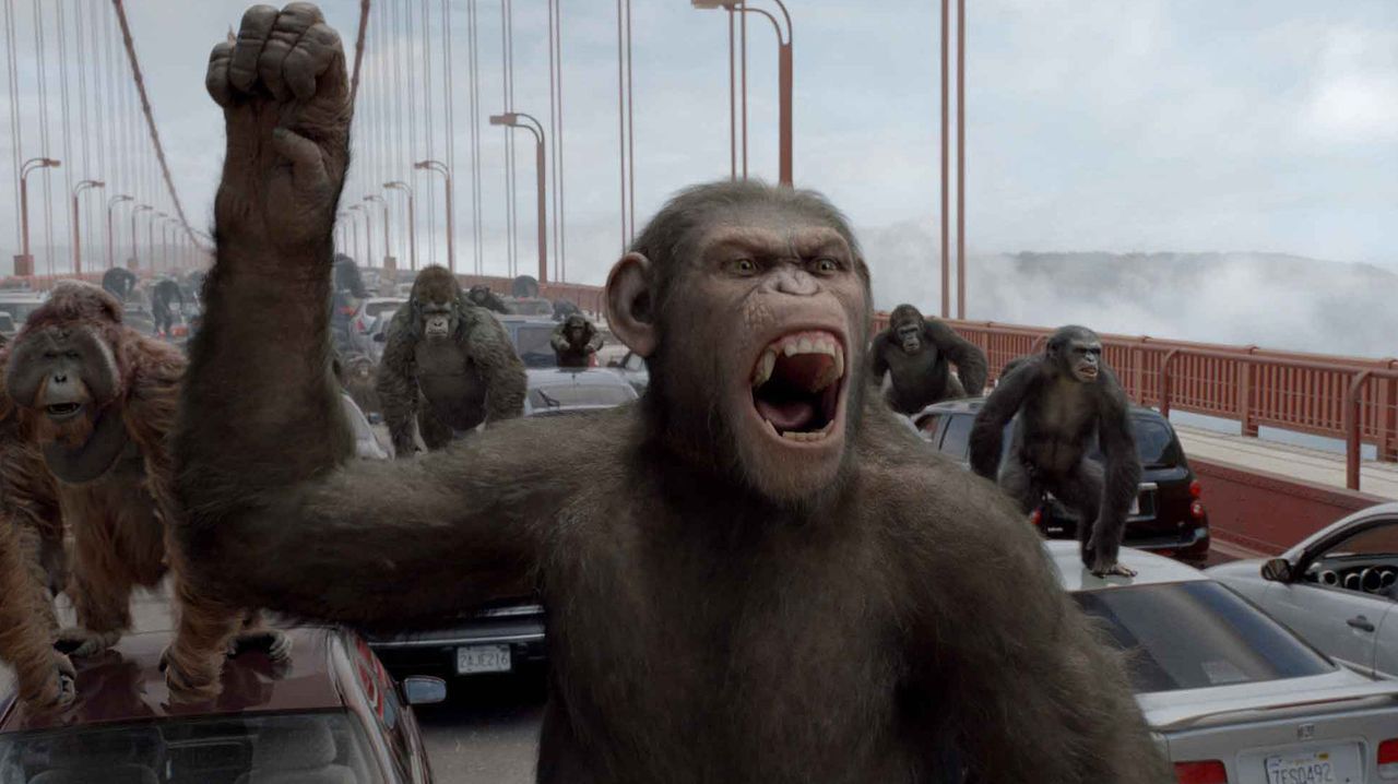 Führt erfolgreich die Revolution der Affen an: Caesar (vorne) ... - Bildquelle: 2011 Twentieth Century Fox Film Corporation. All rights reserved.