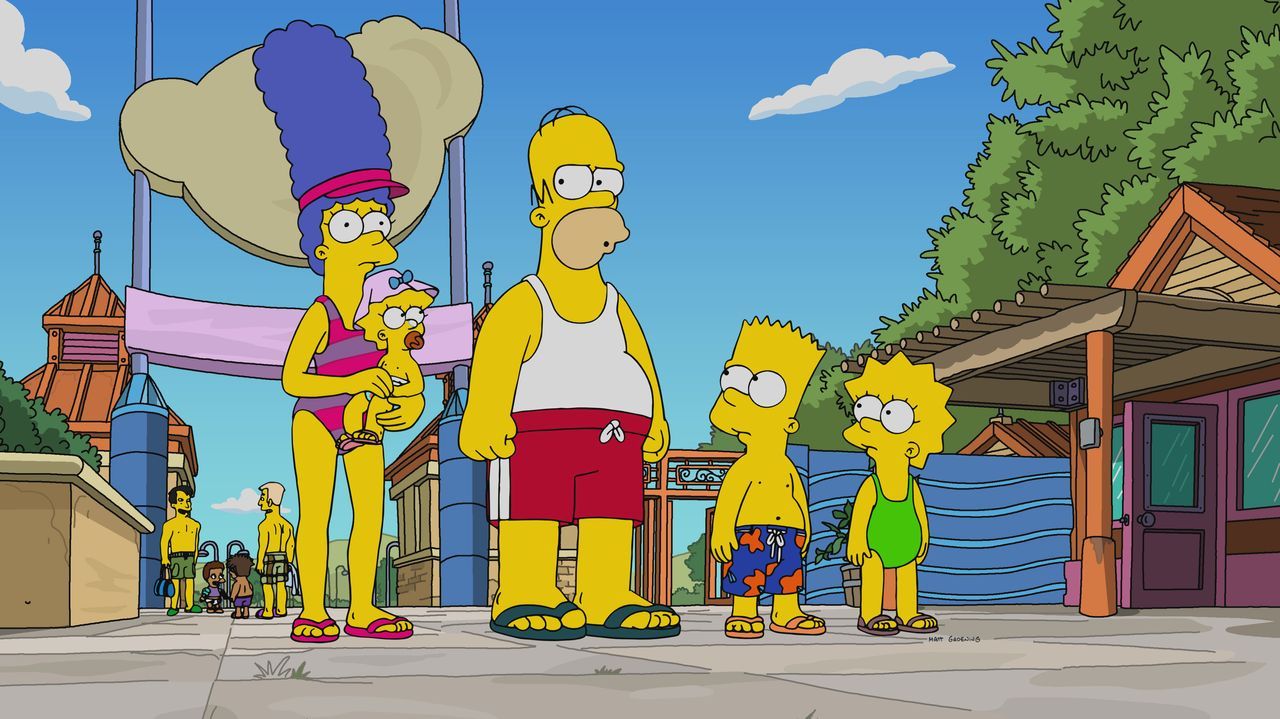 (v.l.n.r.) Marge; Maggie; Homer; Bart; Lisa - Bildquelle: 2021 by 20th Television