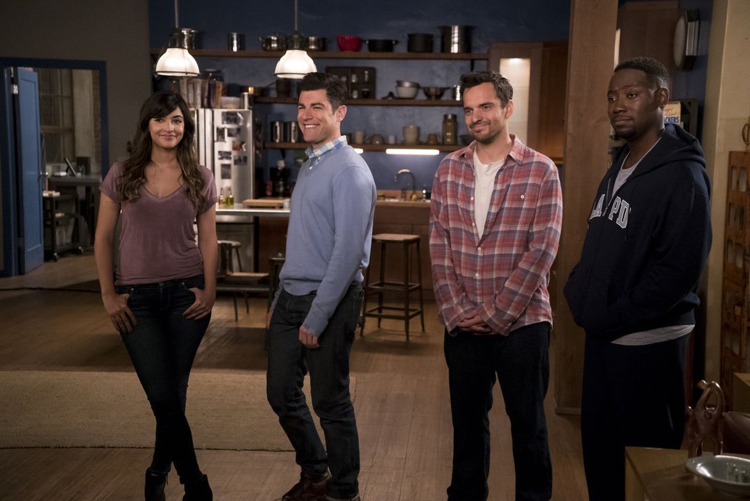 Also sich die selbstbewusste Reagan bei Cece (Hannah Simone, l.), Schmidt (Max Greenfield, 2.v.l.), Nick (Jake Johnson, 2.v.r.) und Winston (Lamorne... - Bildquelle: 2016 Fox and its related entities.  All rights reserved.