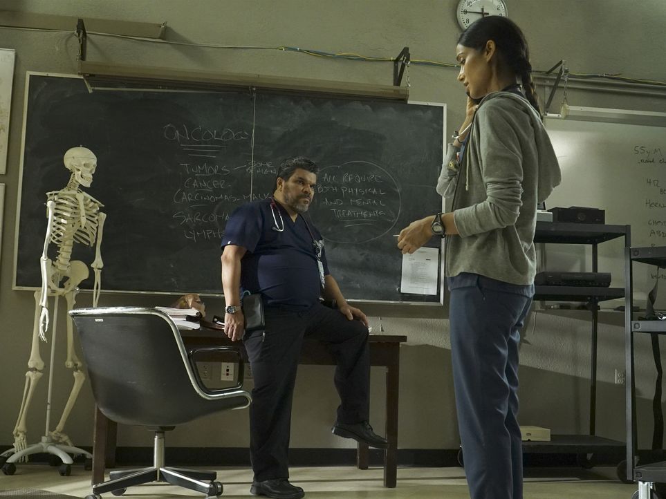 Jesse (Luis Guzman, l.) und Malaya (Melanie Chandra, r.) haben schon 36 Stunden in der Notaufnahme hinter sich, als zwei Brüder eingeliefert werden,... - Bildquelle: Richard Cartwright 2015 American Broadcasting Companies, Inc. All rights reserved.