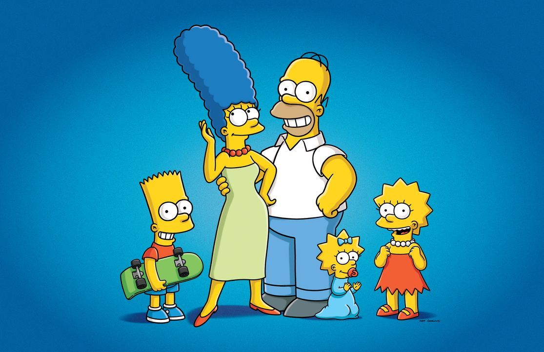 (26. Staffel) - Eine etwas ungewöhnliche Familie: Maggie (2.v.r.), Marge (2.v.l.), Homer (M.), Bart (l.) und Lisa Simpson (r.) ... - Bildquelle: 2014 Fox and its related entities. All rights reserved