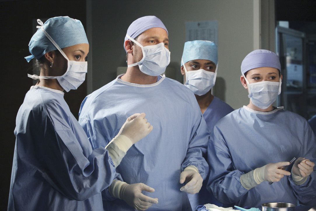 Richard Webber hat eine Reihe von Medizinstudenten im Schlepptau, die den jungen Ärzten über die Schulter schauen sollen. Meredith, April (Sarah D... - Bildquelle: ABC Studios