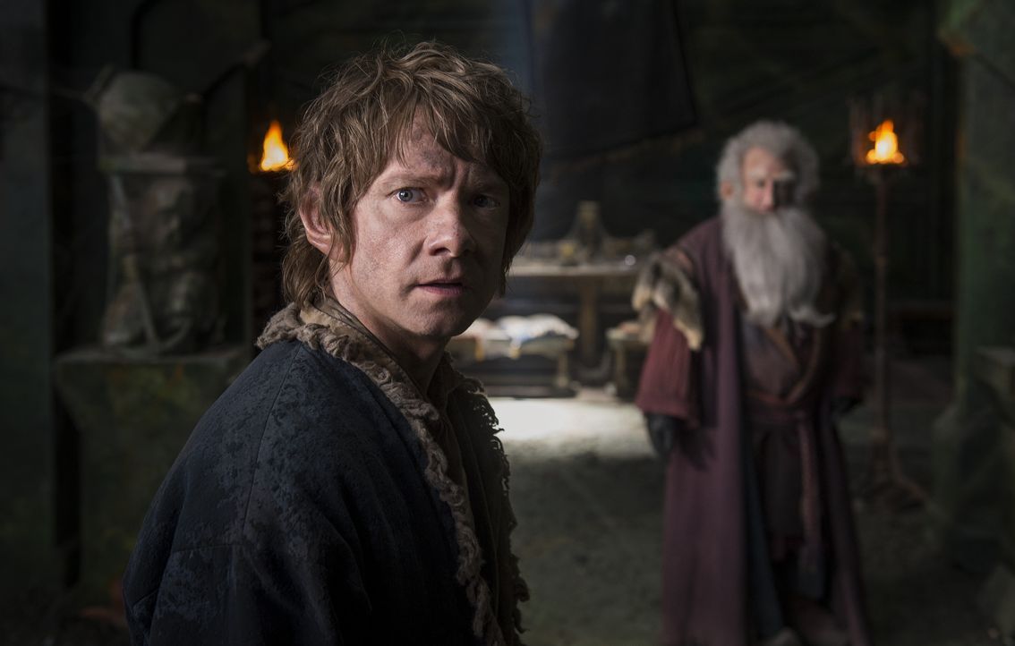 Bilbo (Martin Freeman, l.) trifft nicht nur eine folgenschwere Entscheidung ... - Bildquelle: Mark Pokorny © 2014 Warner Bros. Entertainment Inc. and Metro-Goldwyn-Mayer Pictures Inc. / Mark Pokorny