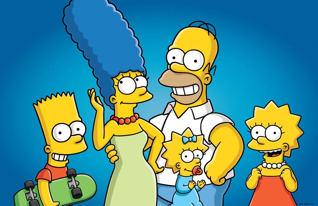 (27. Staffel) - Die Simpsons sind eine nicht alltägliche Familie: Maggie (2.v.r.), Marge (2.v.l.), Lisa (r.), Homer (M.) und Bart (l.) ... - Bildquelle: 2015 Fox and its related entities.  All rights reserved.