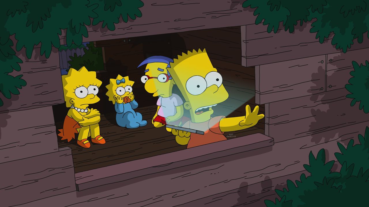 (v.l.n.r.) Lisa; Maggie; Milhouse; Bart - Bildquelle: 2021-2022 20th Television.
