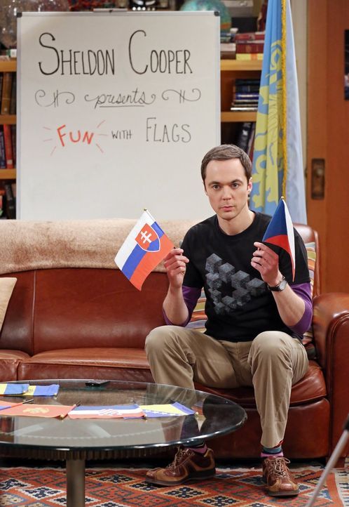 Ganz schön gemein: Sheldon (Jim Parsons) plant Rache an Amy zu nehmen. Das beste Mittel dazu? Ihre gemeinsame Sendung "Spaß mit Flaggen" ... - Bildquelle: 2015 Warner Brothers
