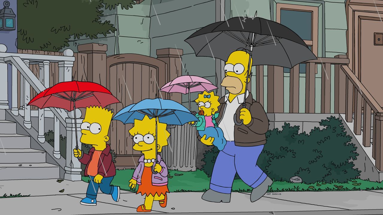 (v.l.n.r.) Bart; Lisa; Maggie; Homer - Bildquelle: 2019-2020 Twentieth Century Fox Film Corporation.  All rights reserved.