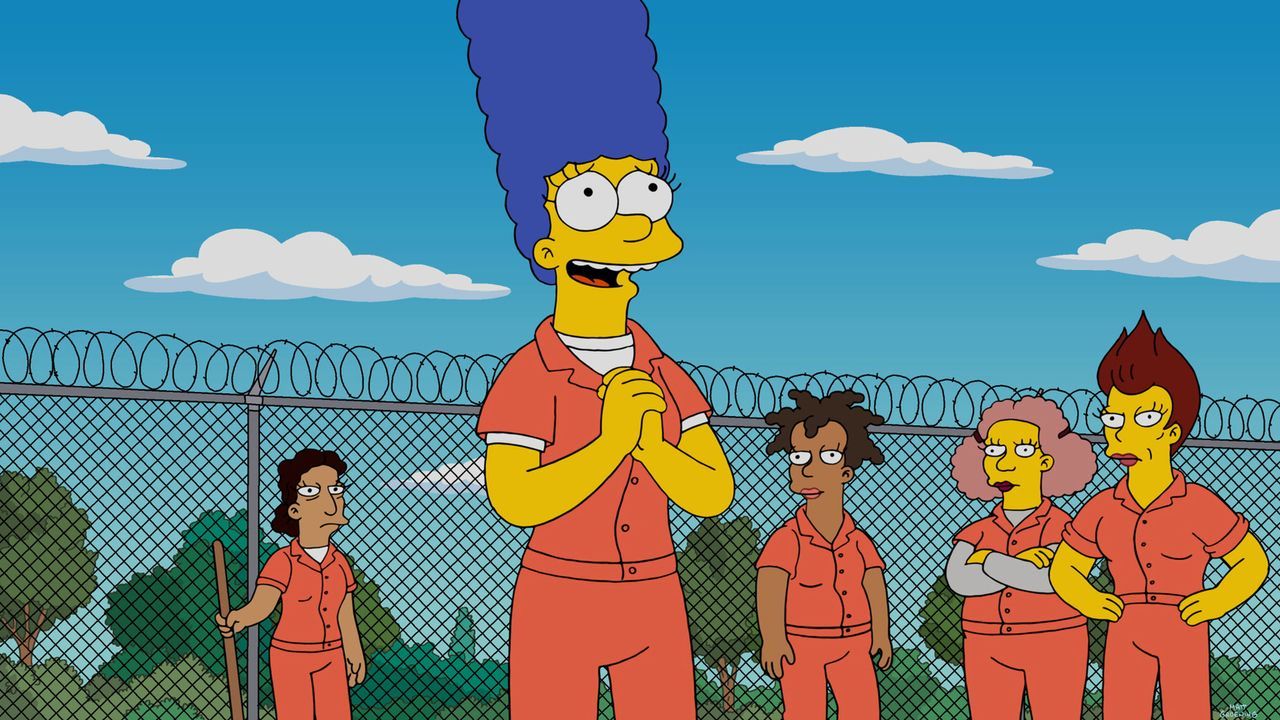 Nachdem Marge (M.) ins Gefängnis muss, da sie Bart unbeaufsichtigt hat draußen spielen lassen, merkt sie, dass es eine willkommene Pause vom Mutter-... - Bildquelle: 2015 Fox and its related entities.  All rights reserved.