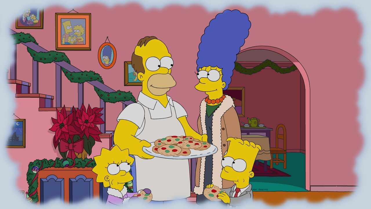 (v.l.n.r.) Lisa; Homer; Marge; Bart - Bildquelle: 2021 by 20th Television.