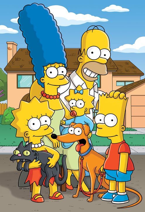 (23. Staffel) - Eine fast normale Familie: (v.l.n.r.) Lisa, Marge, Maggie, Homer und Bart - Bildquelle: und TM Twentieth Century Fox Film Corporation - Alle Rechte vorbehalten