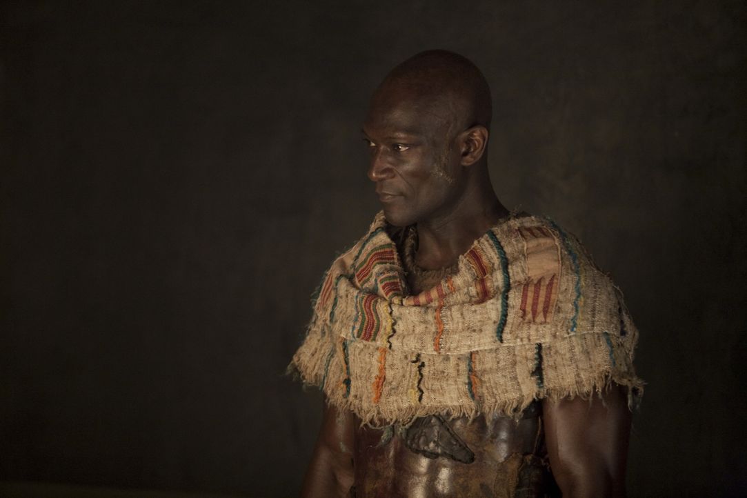 Drago (Peter Mensah) teilt den Gladiatoren mit, dass Batiatus Capua ein Geschenk bereiten möchte zum Fest der Vulkanalien. Dort sollen 20 Gladiator... - Bildquelle: 2010 Starz Entertainment, LLC