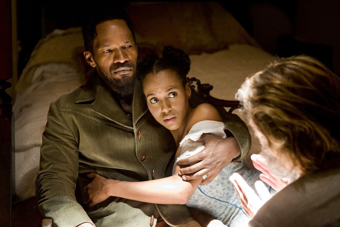 Endlich vereint, aber für immer? Django (Jamie Foxx, l.) und Broomhilda (Kerry Washington, r.) ... - Bildquelle: 2012 Columbia Pictures Industries, Inc.  All Rights Reserved.
