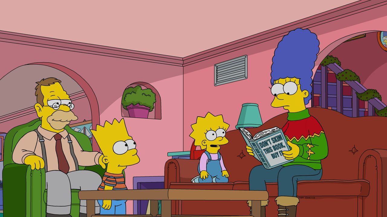 (v.l.n.r.) Abraham; Bart; Lisa; Marge - Bildquelle: 2021 by 20th Television.