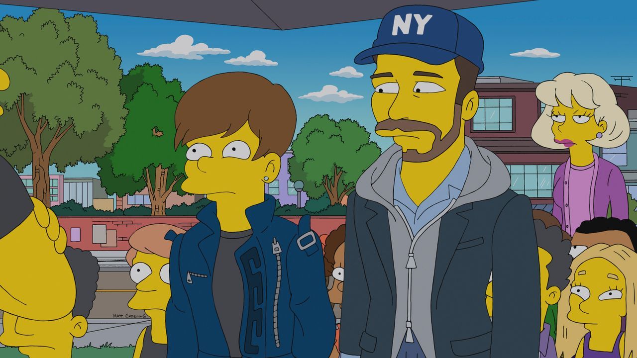 Was macht Justin Bieber (l.) nur in Springfield? - Bildquelle: und TM Twentieth Century Fox Film Corporation - Alle Rechte vorbehalten