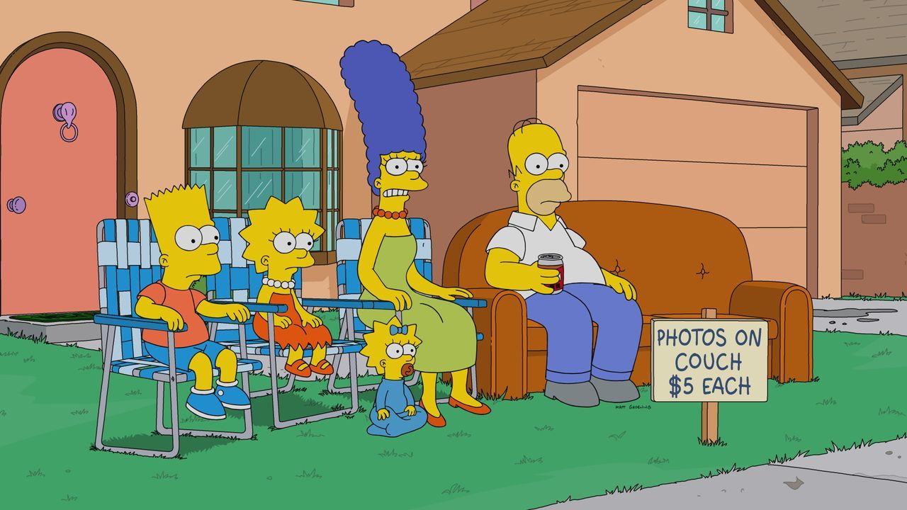 (v.l.n.r.) Bart; Lisa; Maggie; Marge; Homer - Bildquelle: 2021 by 20th Television