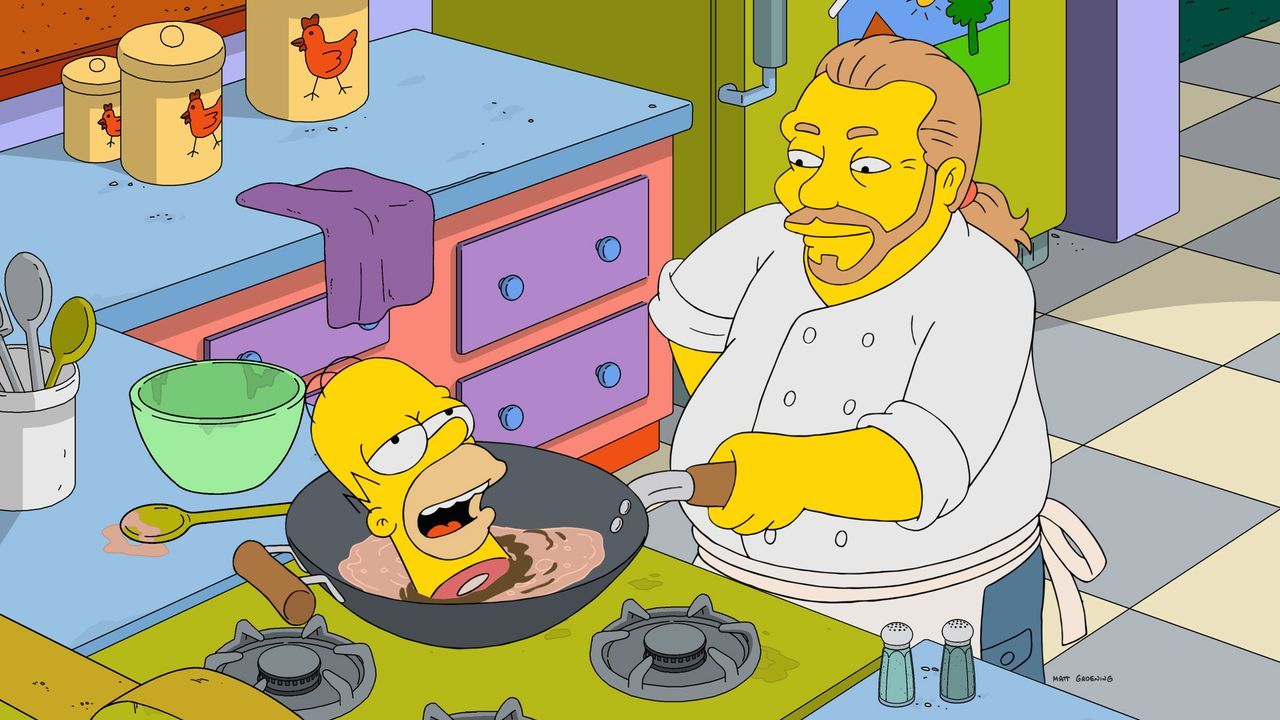 Homer (l.); Mario Batali (r.) - Bildquelle: 2017-2018 Fox and its related entities. All rights reserved.