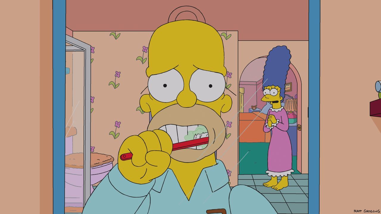 Als Homer (l.) klar wird, dass man nur einmal lebt, wird er sehr kritisch mit seinem Leben. Um ihren Mann aufzuheitern, plant Marge (r.) eine Überra... - Bildquelle: 2013 Twentieth Century Fox Film Corporation. All rights reserved.