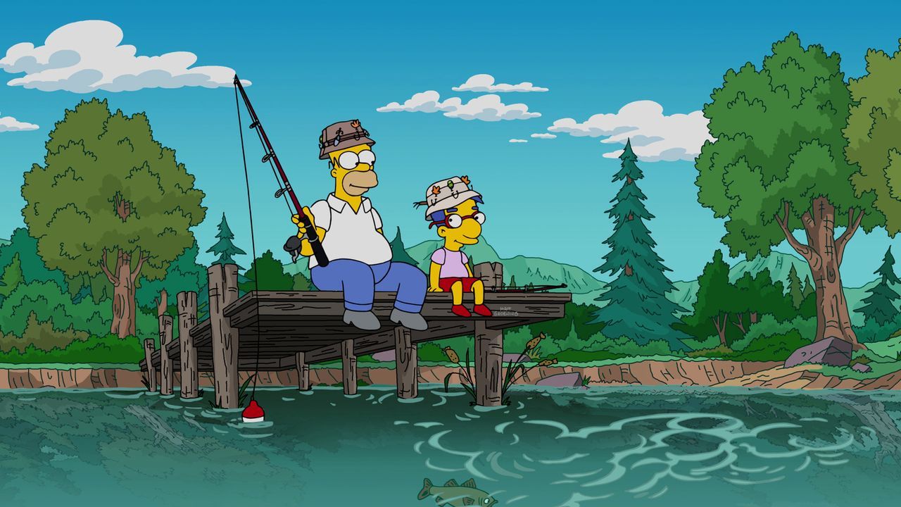 Da die Situation zwischen Homer (l.) und Bart immer mehr eskaliert ist, beschließt er, stattdessen Milhouse (r.) als Ersatz zum Angeln mitzunehmen .... - Bildquelle: 2016-2017 Fox and its related entities. All rights reserved.