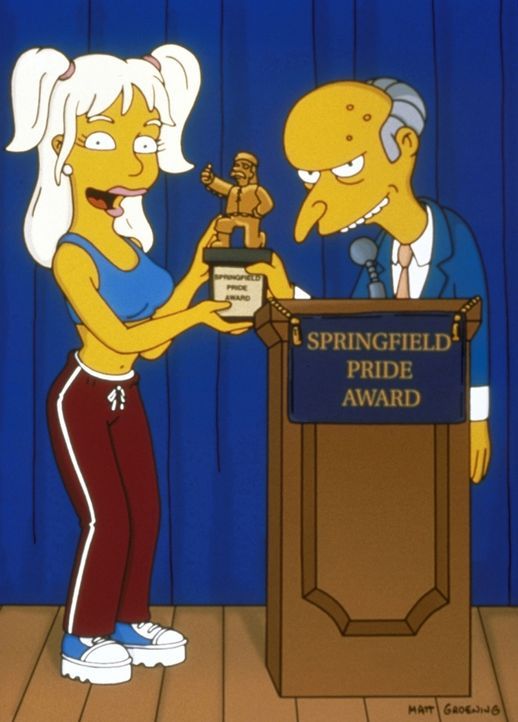 Britney Spears (l.) überreicht Mr. Burns (r.) einen Ehrenpreis der Stadt Springfield. - Bildquelle: und TM Twenthieth Century Fox Film Corporation - Alle Rechte vorbehalten