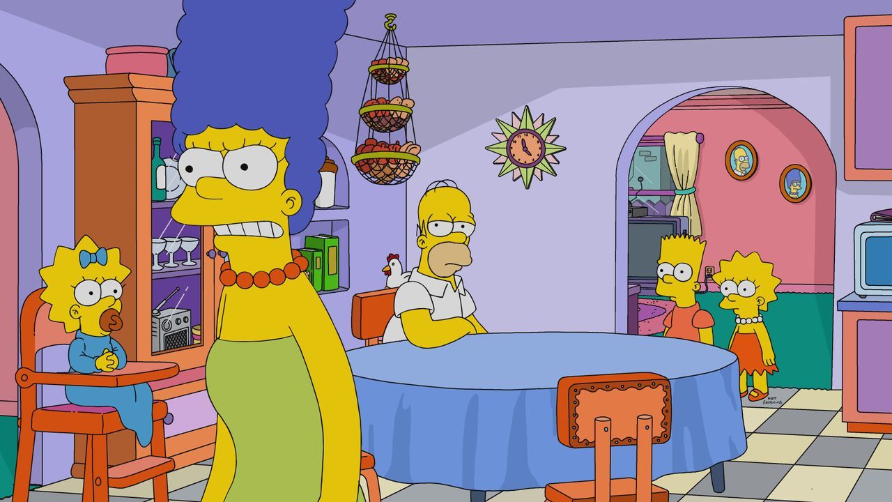 (v.l.n.r.) Maggie; Marge; Homer; Bart; Lisa - Bildquelle: 2021-2022 20th Television
