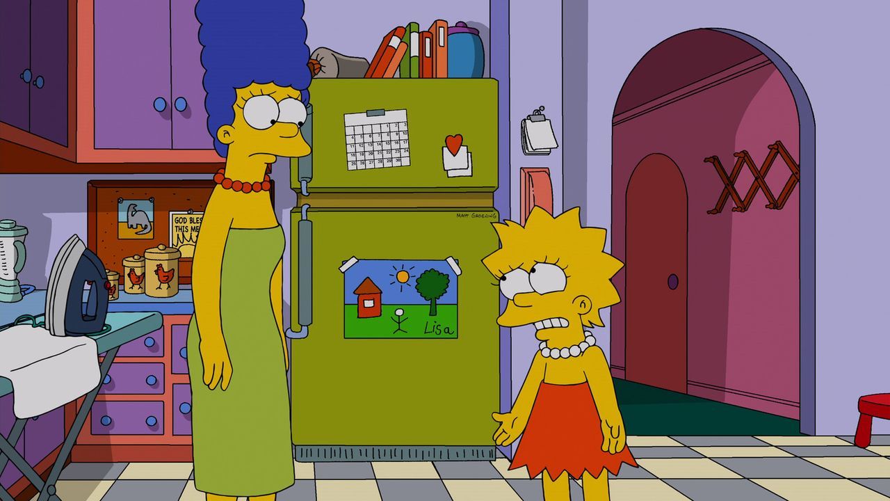 Lisa (r.) ist entsetzlich enttäuscht, als sie herausbekommt, dass ihre Mutter Marge (l.) ihrer neuen "Freundin" Tumi Geld zugesteckt hat, damit sie... - Bildquelle: 2013 Twentieth Century Fox Film Corporation. All rights reserved.
