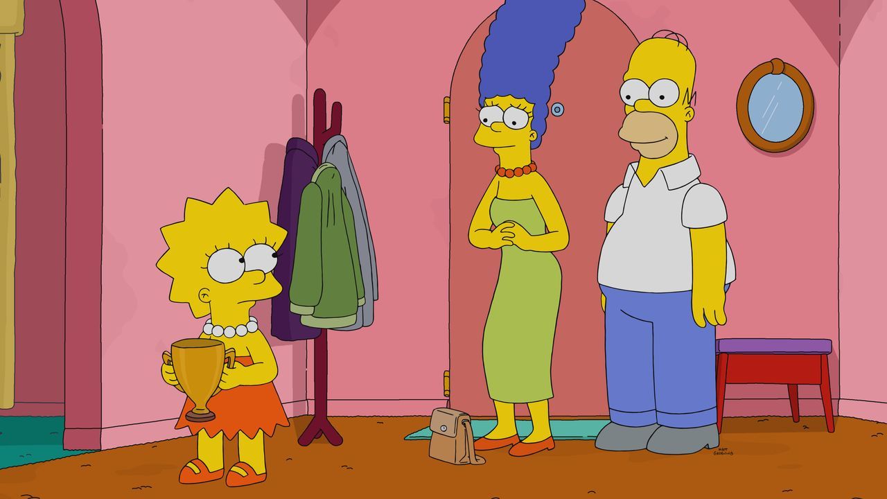 (v.l.n.r.) Lisa; Marge; Homer - Bildquelle: © 2022 by 20th Television.