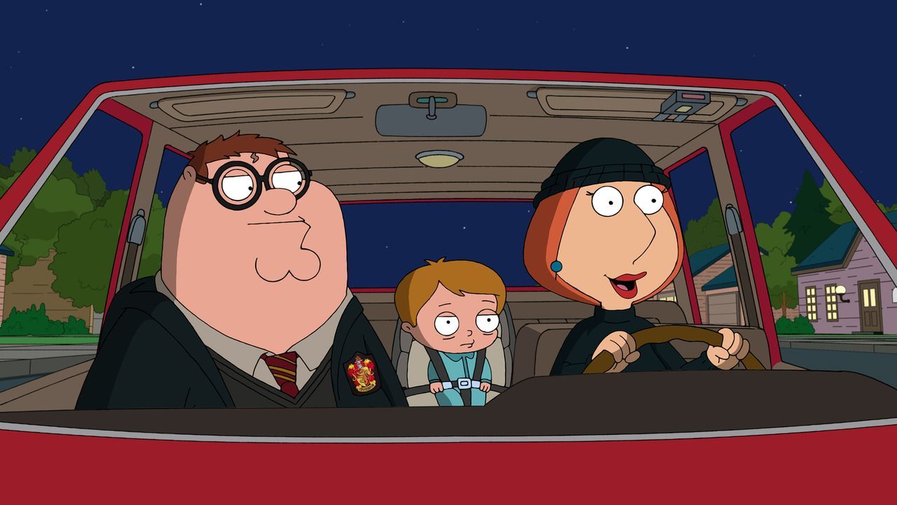 Lois (r.) und Peter (l.) sind entsetzt, als sie erfahren, dass Stewies neuer Freund Scotty (M.) Krebs hat und seine Eltern ihn nicht behandeln lasse... - Bildquelle: 2011 Twentieth Century Fox Film Corporation. All rights reserved.