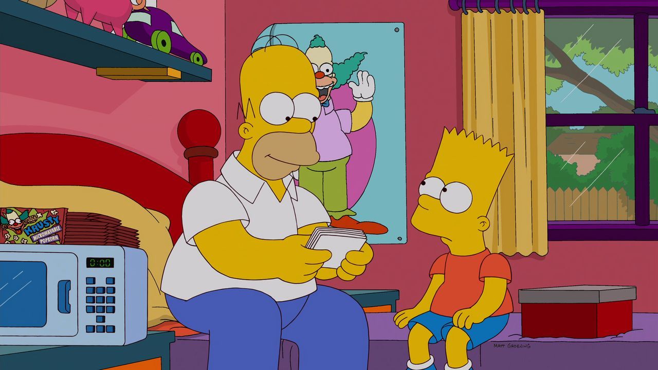 Gemeinsam reisen Homer (l.), Marge, Lisa, Maggie und Bart (r.) nach New York, um Barts Ex-Freundin Mary Spuckler ausfindig machen. Doch werden sie d... - Bildquelle: 2012-2013 Fox and its related entities. All rights reserved
