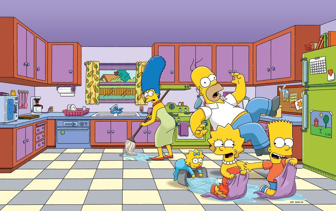 (27. Staffel) - Eine ganz besondere Familie: Maggie (2.v.l.), Marge (l.), Homer (M.), Bart (r.) und Lisa Simpson (2.v.r.) ... - Bildquelle: 2015 Fox and its related entities.  All rights reserved.