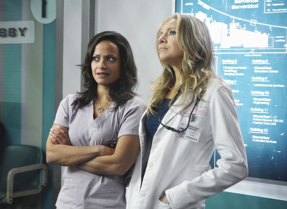 Wollen J.D. einen schönen Abschied bereiten: Elliot (Sarah Chalke, l.) und Carla (Judy Reyes, r.) ... - Bildquelle: Touchstone Television