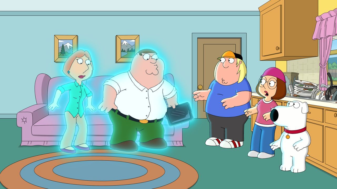 (v.l.n.r.) Lois Griffin; Peter Griffin; Chris Griffin; Meg Griffin; Brian Griffin - Bildquelle: 2021-2022 Fox Broadcasting Company, LLC. All rights reserved